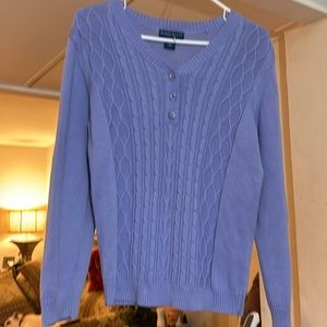 Lovely Lilac 100% cotton long sleeve patterned sweater Size MEDIUM PETITE